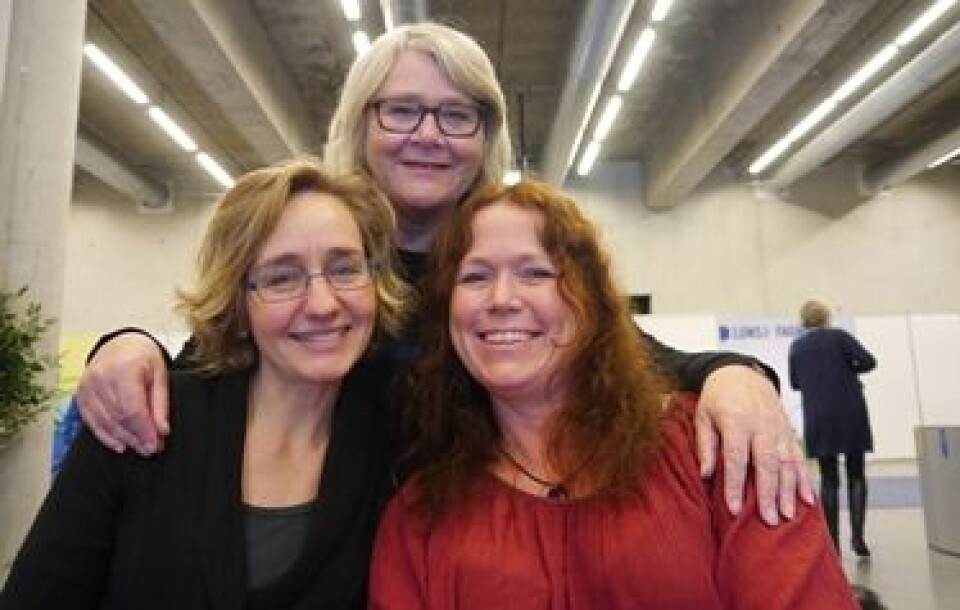 Samarbeidspartnerne Heidi Kolseth og Marianne Larsen foran, prosjektleder Lisbeth Vedde bak. Foto: Grete Hansen. Kolseth Larsen Vedde