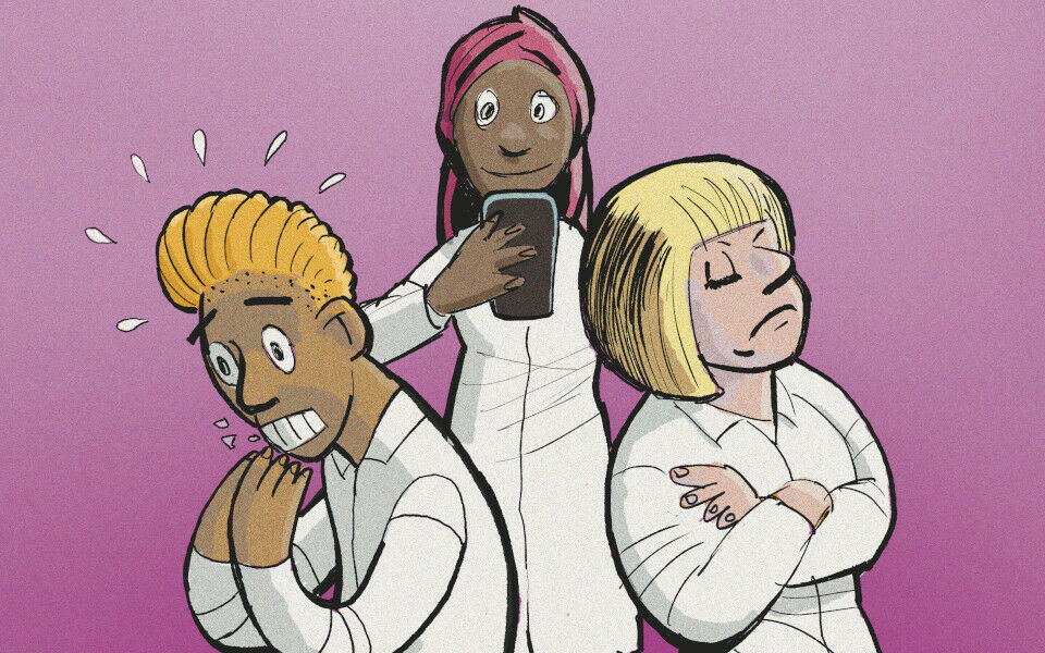 Digitale, usikre og bortskjemte er ord som brukes om dem, generasjon Z - som nå for alvor inntar høyere utdanning og yrkesliv. Illustrasjon: Ketill Berger