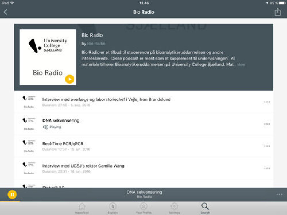 Bio Radio legger jevnlig ut nye episoder som studentene kan streame eller laste ned.