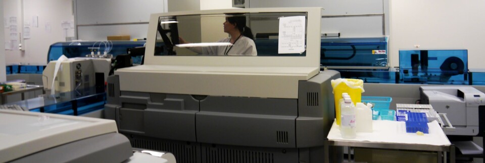 Fra laboratoriet ved Sykehuset Østfold Kalnes. Foto: Grete Hansen