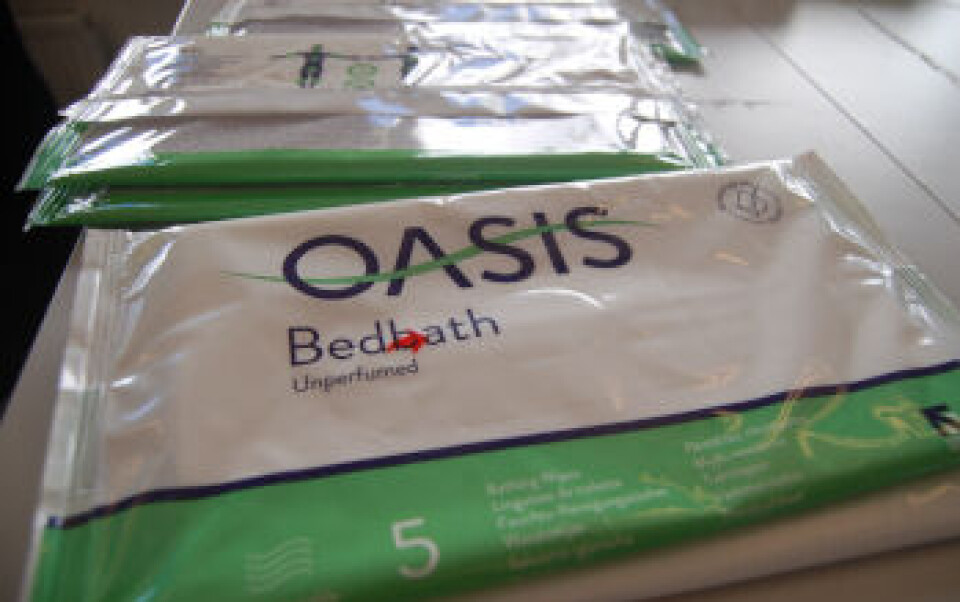 Smittekilden «Oasis Bedbath Unperfumed» fra Vernacare.