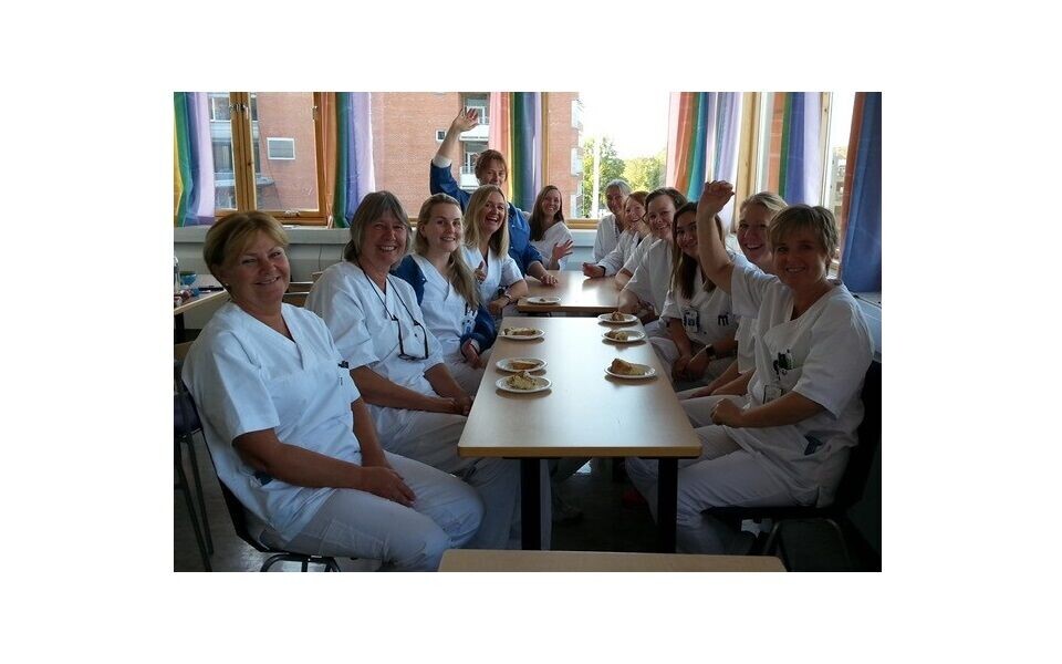 Heldige vinnere ved Sykehuset i Vestfold. Foto: Privat