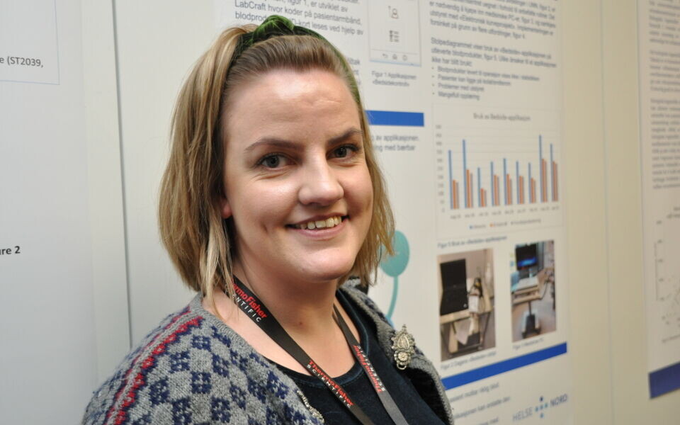 Charlotte Hokland Arnesen fra Universitetssykehuset Nord-Norge stilte med både poster og foredrag på bioingeniørkongressen. Foto: Svein A. Liljebakk
