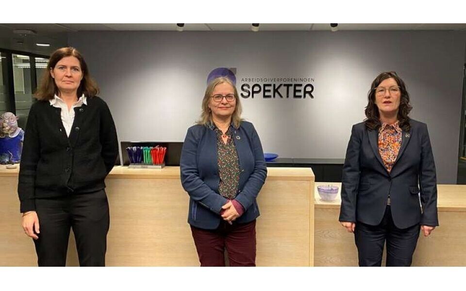 Lønnsoppgjøret endte i brudd. Fra venstre: Birgithe Hellerud, leder av SAN, Brynhild Asperud, leder av NITO Spekter og Berit Grimsrud Syversen, Den norske jordmorforening. Foto: NITO
