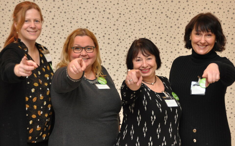 Rekrutteringskomiteen skal bidra til at flere bioingeniører stiller til valg. Fra venstre: Trude Steinsvik, Marie Nora Roald, Teresa Knutsen og Grethe Mortensen Brobakk. Foto: Svein A. Liljebakk