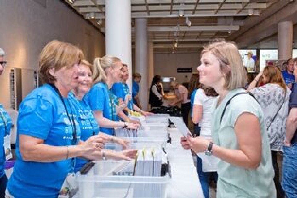 Registrering av deltakere, onsdag morgen. Foto: Annette Larsen Registrering av deltakere