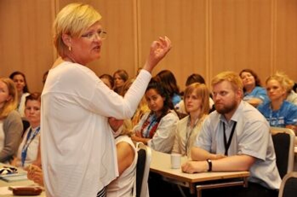 Kristin Halvorsen snakket engasjert om bioteknologiloven, og fikk mange spørsmål fra salen. Kristin Halvorsen