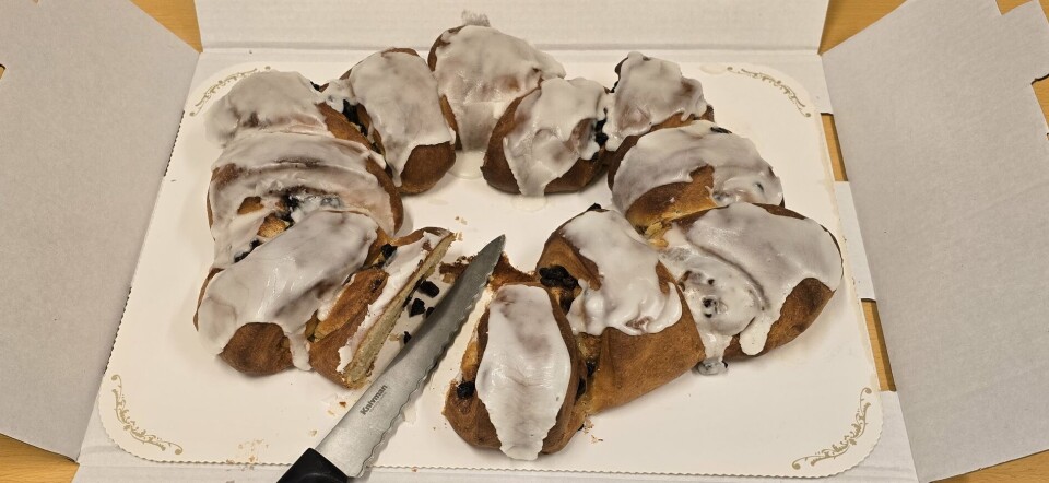 Mer kringle ventet på pulje to. Oppskåret kringle med melis