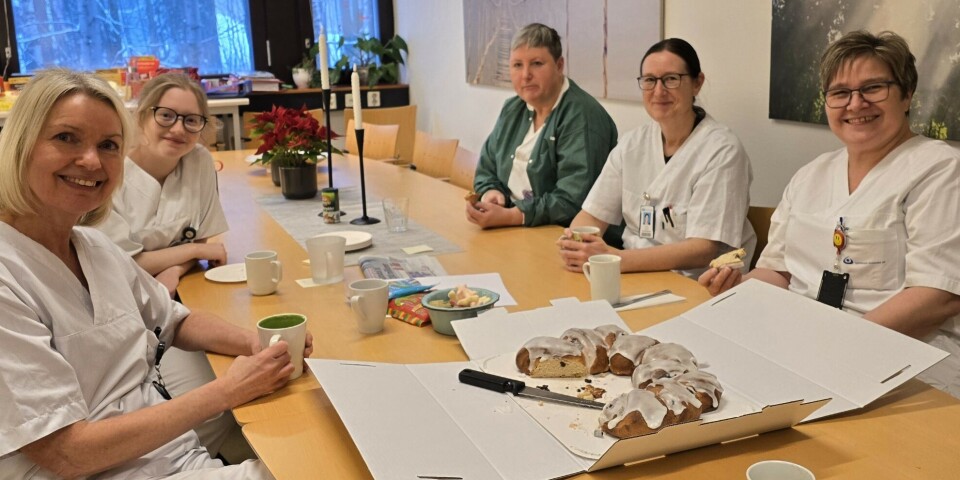 Det ble ingen kringlekrangel på Sykehuset Innlandet, Elverum. Puljevis bespisning gav et søtt avbrekk for alle. Kringle spises på Avdeling for medisinsk biokjemi og blodbank, Sykehuset Innlandet, Elverum.