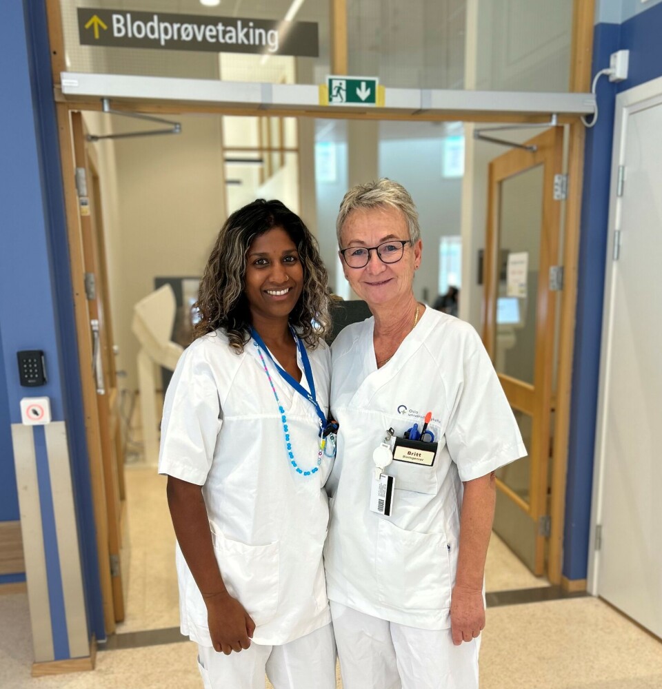 NYE LOKALER: Etter tre års planlegging og bygging kan enhetsleder Priya Manoharan (til venstre) og spesialbioingeniør Brit Eieland ønske velkommen til nye lokaler for prøvetaking på Rikshospitalet.
