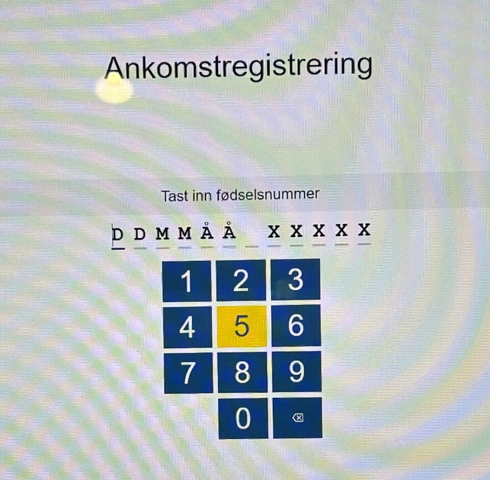 Steg 2: Tast ditt fødselsnummer. Vær nøye – her er det mulig å gjøre feil. Selv om du taster feil fødselsnummer, kommer du videre i systemet.