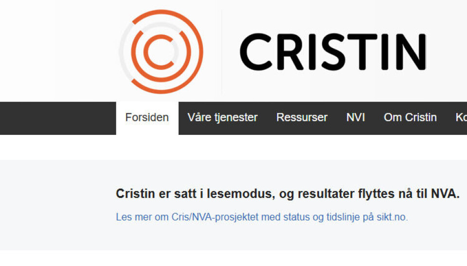 Nettsidene til Cristin lenker til nyttige forklaringer om prosessen.
